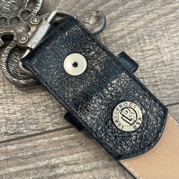Leatherock Black Belt with Silver Accents main image 7